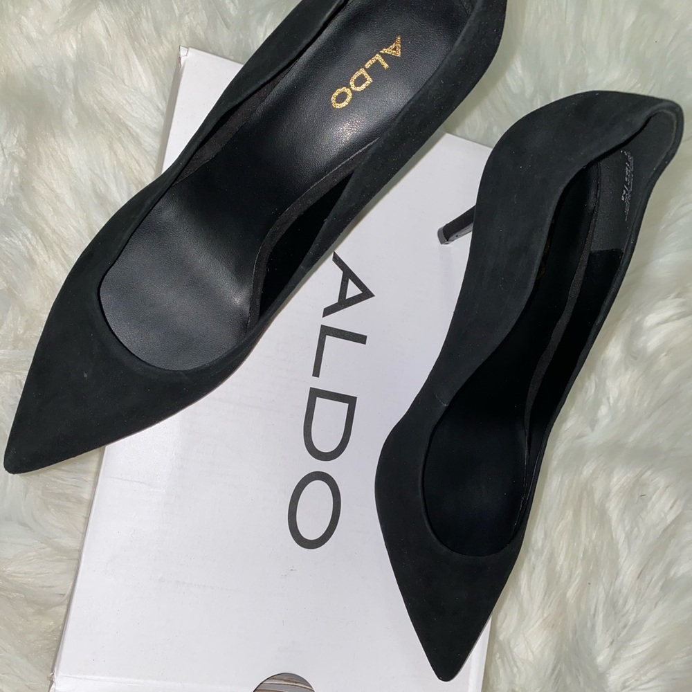Aldo Black Suede Heels - Size 8